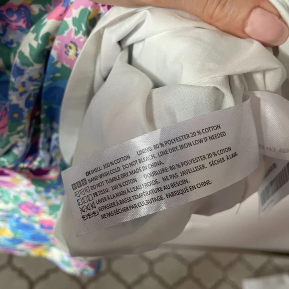 En Saison Ruched Floral Puff Sleeve Mini Day Dress Sz Small - Picture 8 of 8